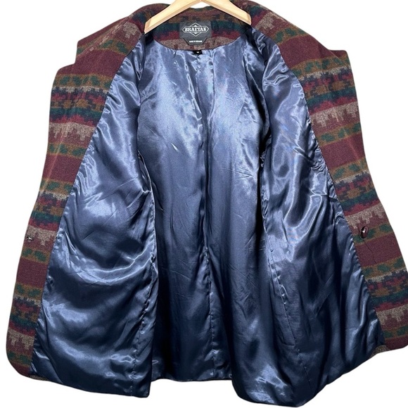 VINTAGE Italian Wool Southwest Print Single Breasted Structured Blazer - Picture 9 of 13